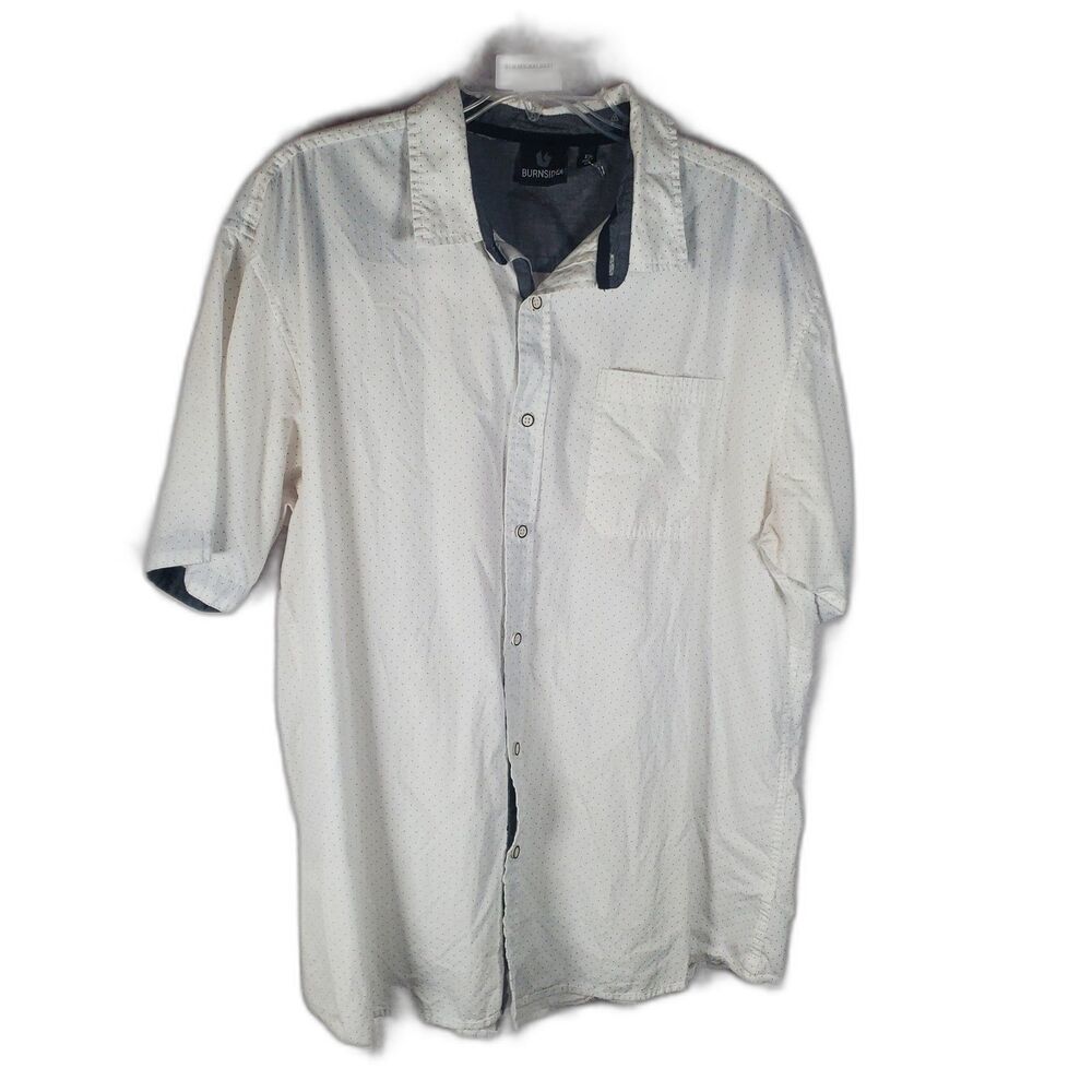 Burnside Men's White Short Sleeve Button Up Size XXL